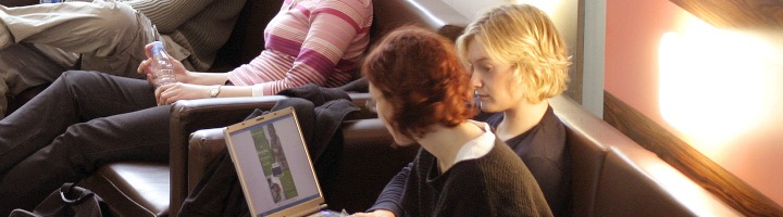 Students using a laptop